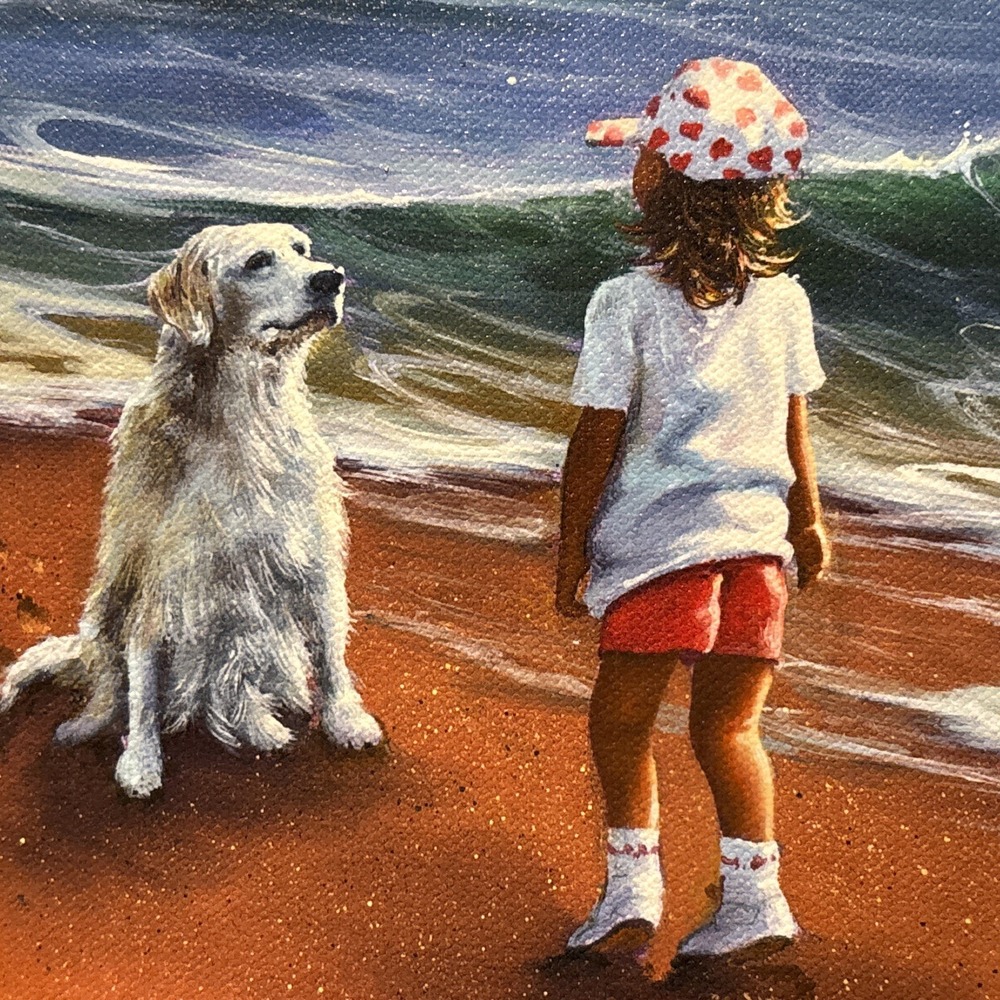 Jim Warren art "The Dog Whisperer" - giclee on canvas, Signed & Numbered - Picture 4 of 7